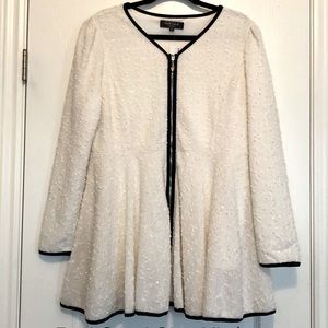 Brand New  Red Coral Cream Peplum Jacket (XXL)